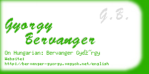 gyorgy bervanger business card